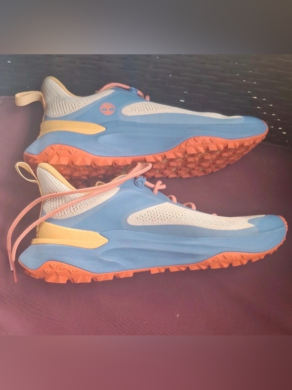 Timberland Women's Blue, Peach and Yellow Trail Sneakers